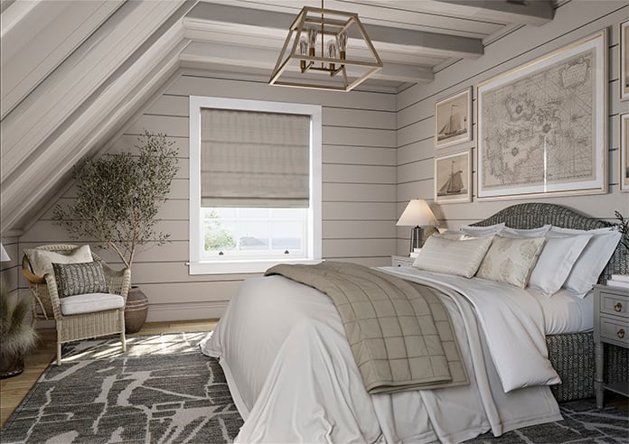 Lucerne Faux Silk, Lunar Grey - Roman Blind - Image 6